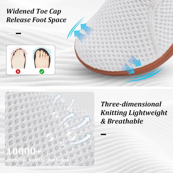 Womens Walking Shoes Comfortable Wide Diabetic Shoes Adjustable Zero Drop Edema - Picture 2 of 7